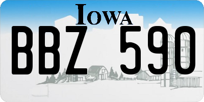 IA license plate BBZ590