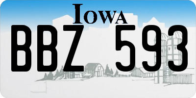 IA license plate BBZ593