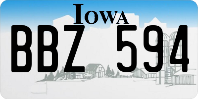 IA license plate BBZ594