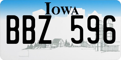 IA license plate BBZ596