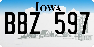 IA license plate BBZ597