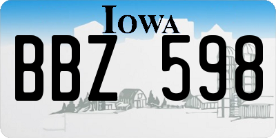 IA license plate BBZ598