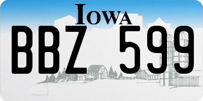 IA license plate BBZ599