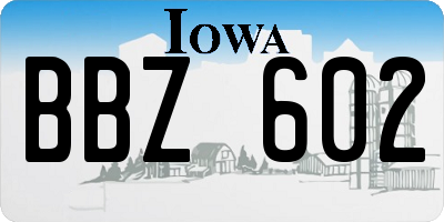 IA license plate BBZ602