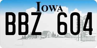 IA license plate BBZ604