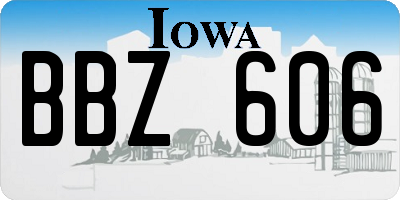 IA license plate BBZ606