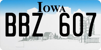 IA license plate BBZ607