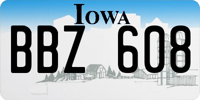 IA license plate BBZ608
