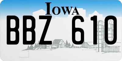 IA license plate BBZ610