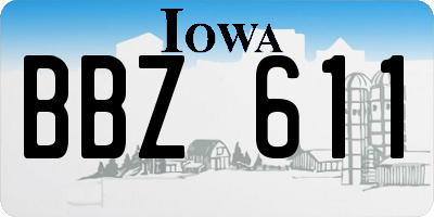 IA license plate BBZ611