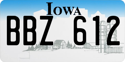 IA license plate BBZ612