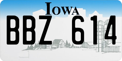 IA license plate BBZ614