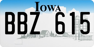 IA license plate BBZ615
