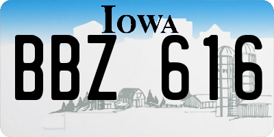 IA license plate BBZ616