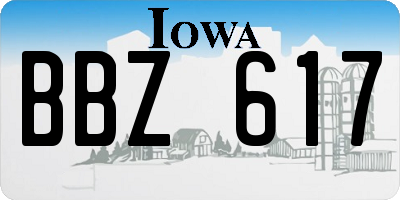 IA license plate BBZ617