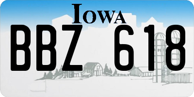 IA license plate BBZ618