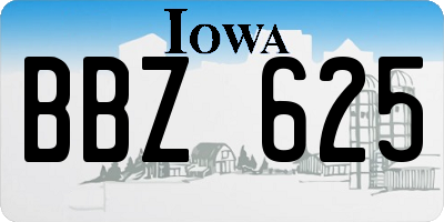 IA license plate BBZ625