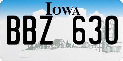 IA license plate BBZ630