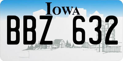 IA license plate BBZ632