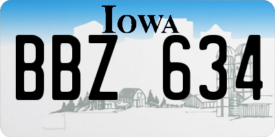 IA license plate BBZ634
