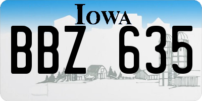 IA license plate BBZ635