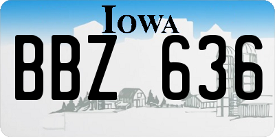 IA license plate BBZ636