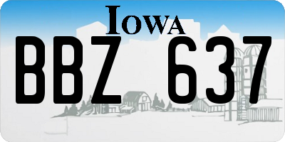 IA license plate BBZ637
