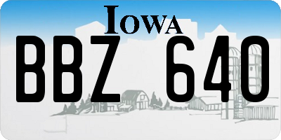 IA license plate BBZ640