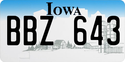 IA license plate BBZ643