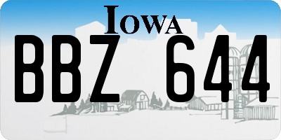 IA license plate BBZ644