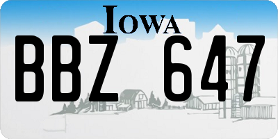IA license plate BBZ647