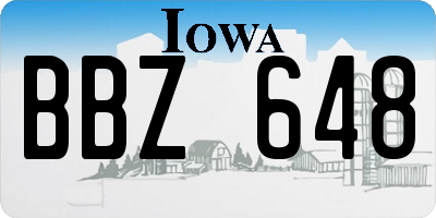 IA license plate BBZ648
