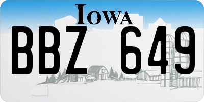 IA license plate BBZ649