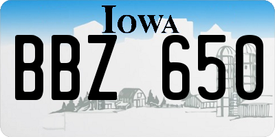 IA license plate BBZ650
