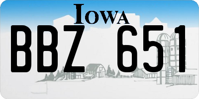 IA license plate BBZ651