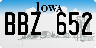 IA license plate BBZ652