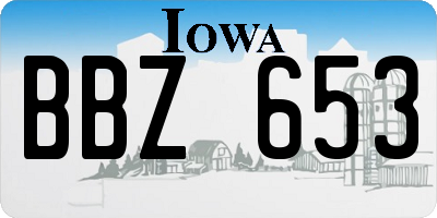 IA license plate BBZ653