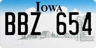 IA license plate BBZ654