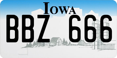 IA license plate BBZ666