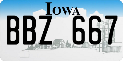 IA license plate BBZ667