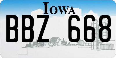 IA license plate BBZ668