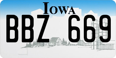IA license plate BBZ669