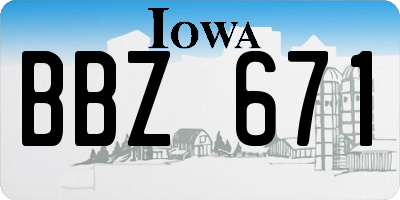 IA license plate BBZ671
