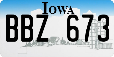 IA license plate BBZ673