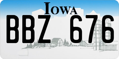 IA license plate BBZ676