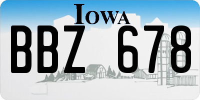 IA license plate BBZ678