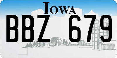 IA license plate BBZ679