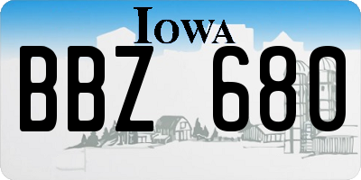 IA license plate BBZ680