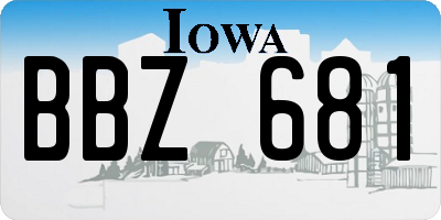IA license plate BBZ681