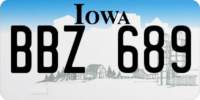 IA license plate BBZ689